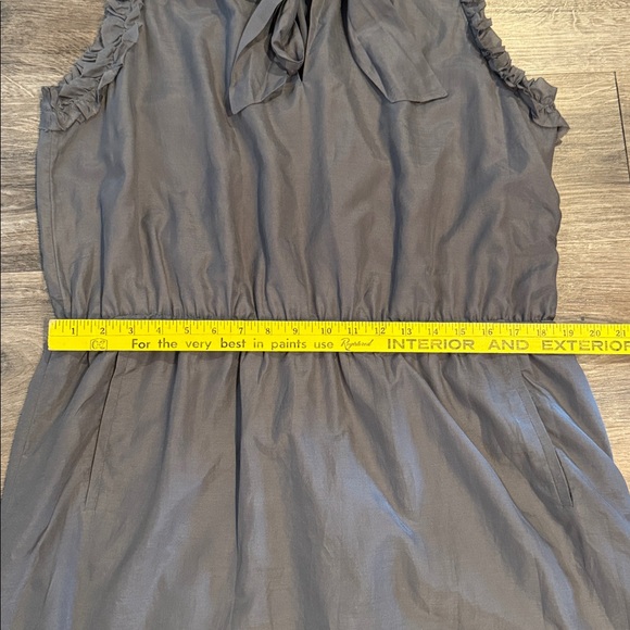 Gap Gray Sleeveless Silk Blend Ruffle Dress Size XL - Picture 4 of 7